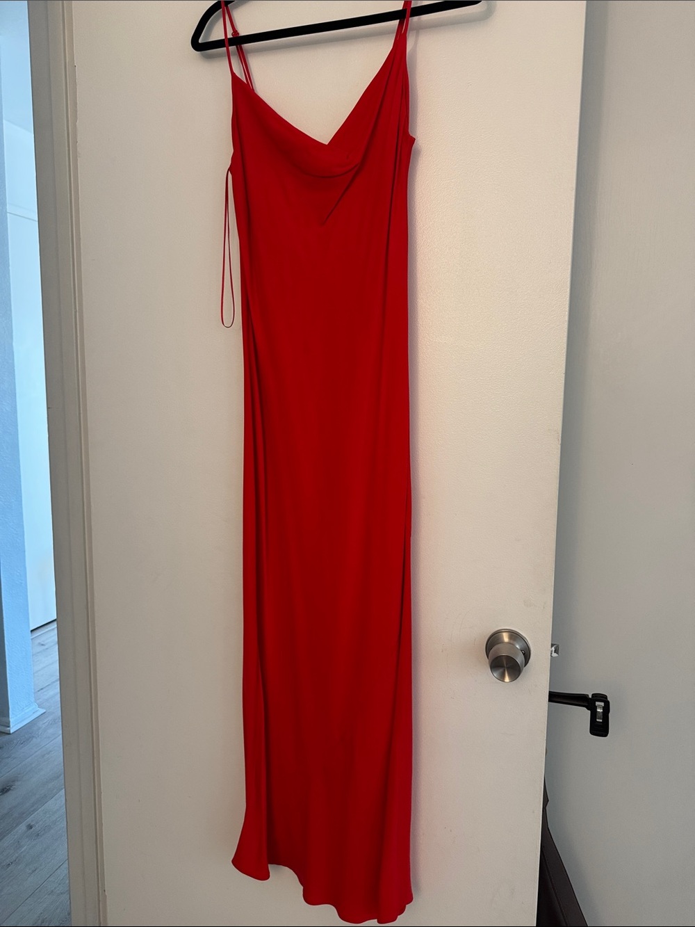 Zara Red Cowl Neck Maxi Slip Dress